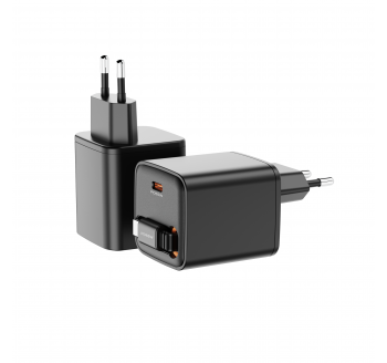 30W Wall charger with retractable cable